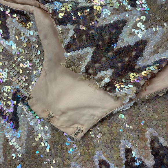 Vintage l 60s S Iridescent Sequin A-Line Twiggy Scooter Vespa MCM Mod Mini Dress - Picture 10 of 15